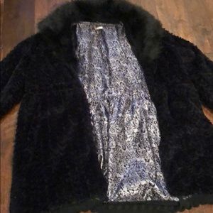 Black faux fur jacket